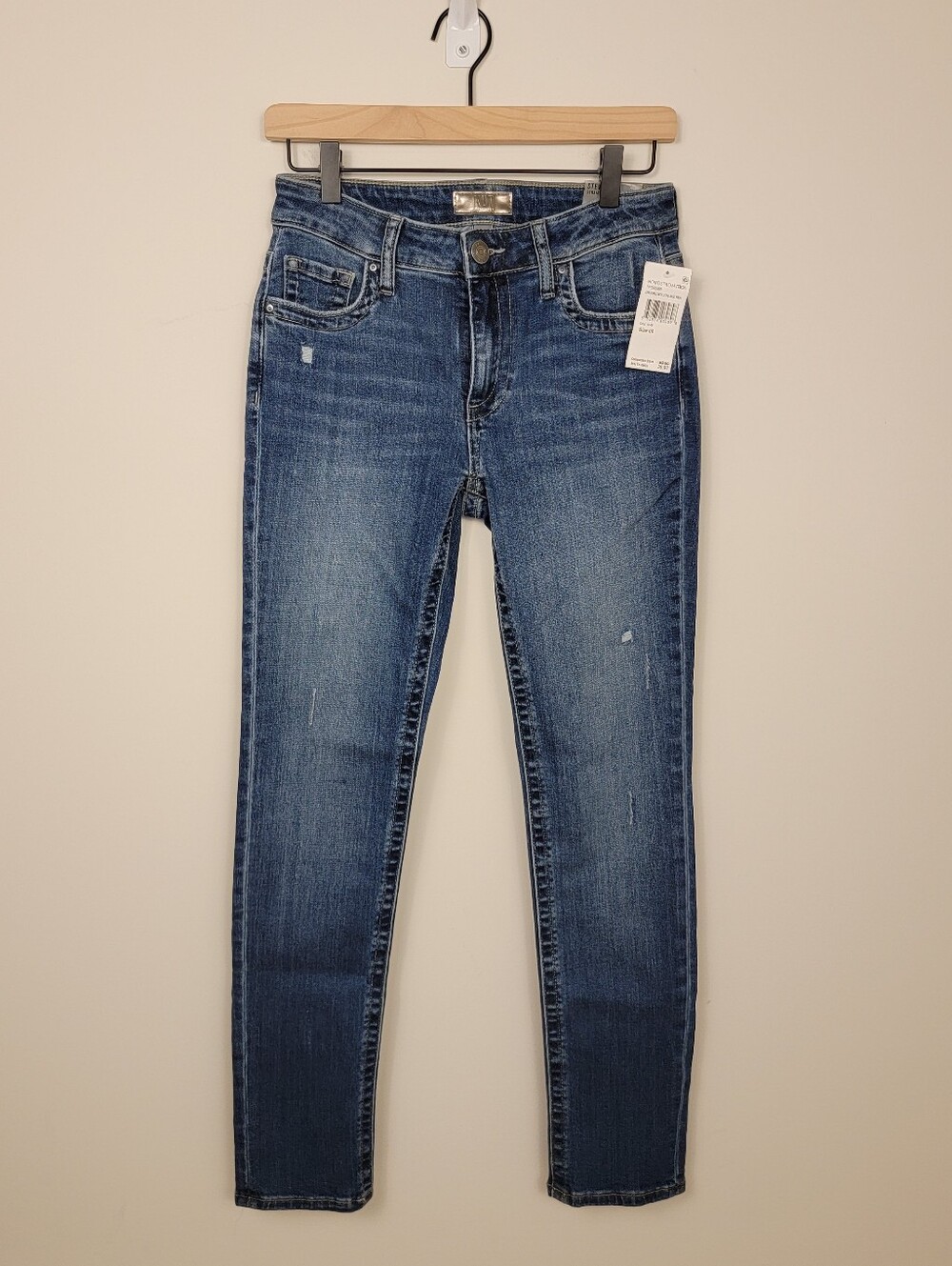 NWT KUT From The Kloth Stevie Straight Leg Jeans Medium Wash Distressed 00